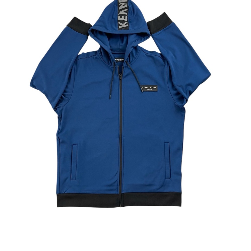 Kenneth Cole New York Blue Performance Zip-Up Hoodie